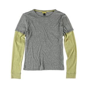 Aeropostale Womens Layered LS Graphic T-Shirt, Grey, NWT
